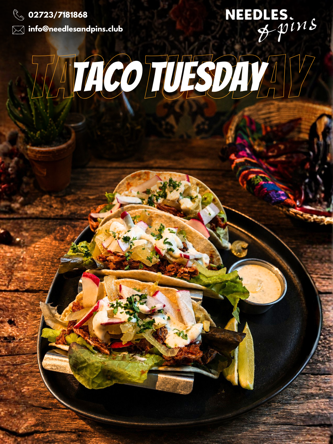 Tacos mit Salat und Dip